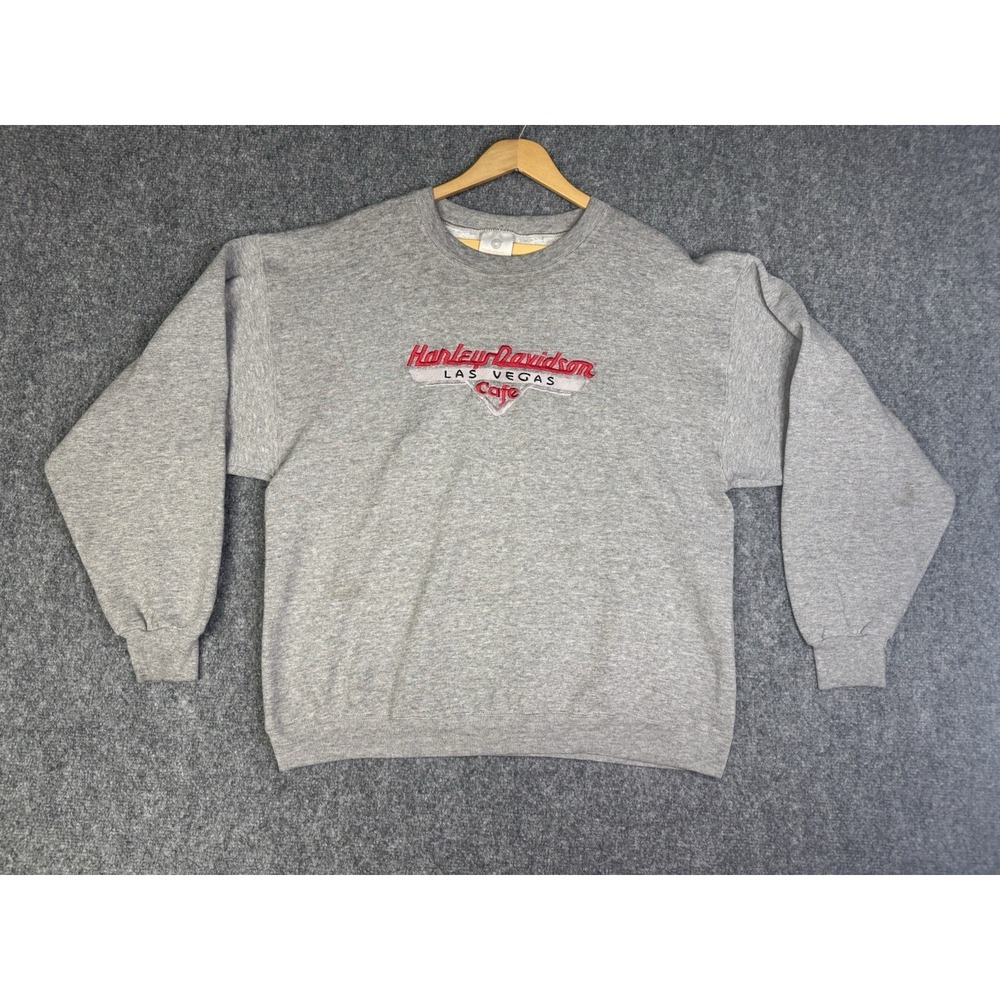 Mens Vintage Harley Davidson Cafe Las Vegas Sweatshirt Size Large *See Info*
